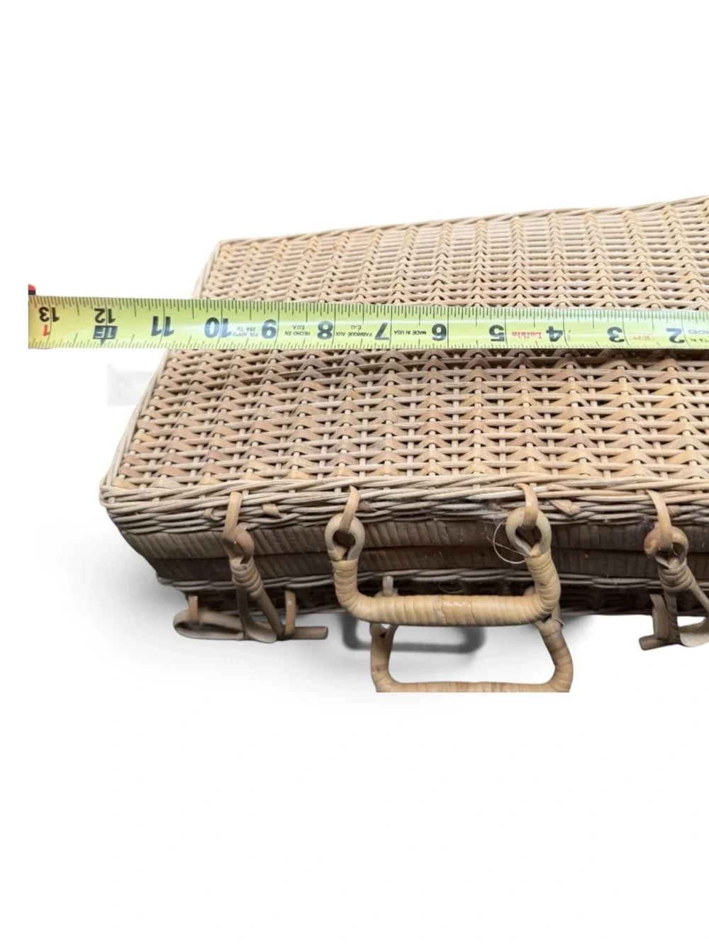 Vintage Handwoven Wicker French Picnic Basket - 8 x 11”